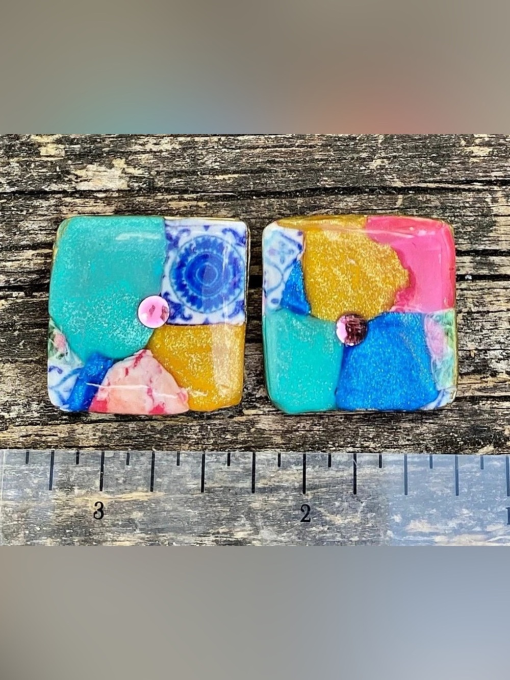 Handcrafted Color Block Mini Pouches
